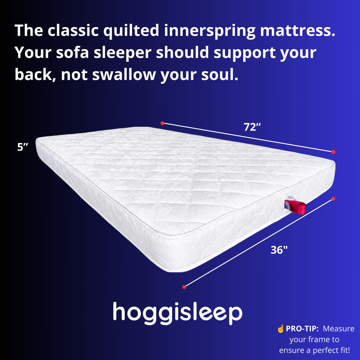 The Vernon — 5" Factory-Forged Innerspring Sleeper Sofa Mattress