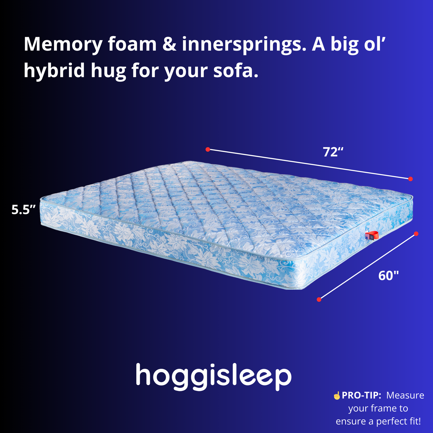The Avalon — 5.5" Hybrid Innerspring + AquaSoft Memory Foam Sleeper Sofa Mattress