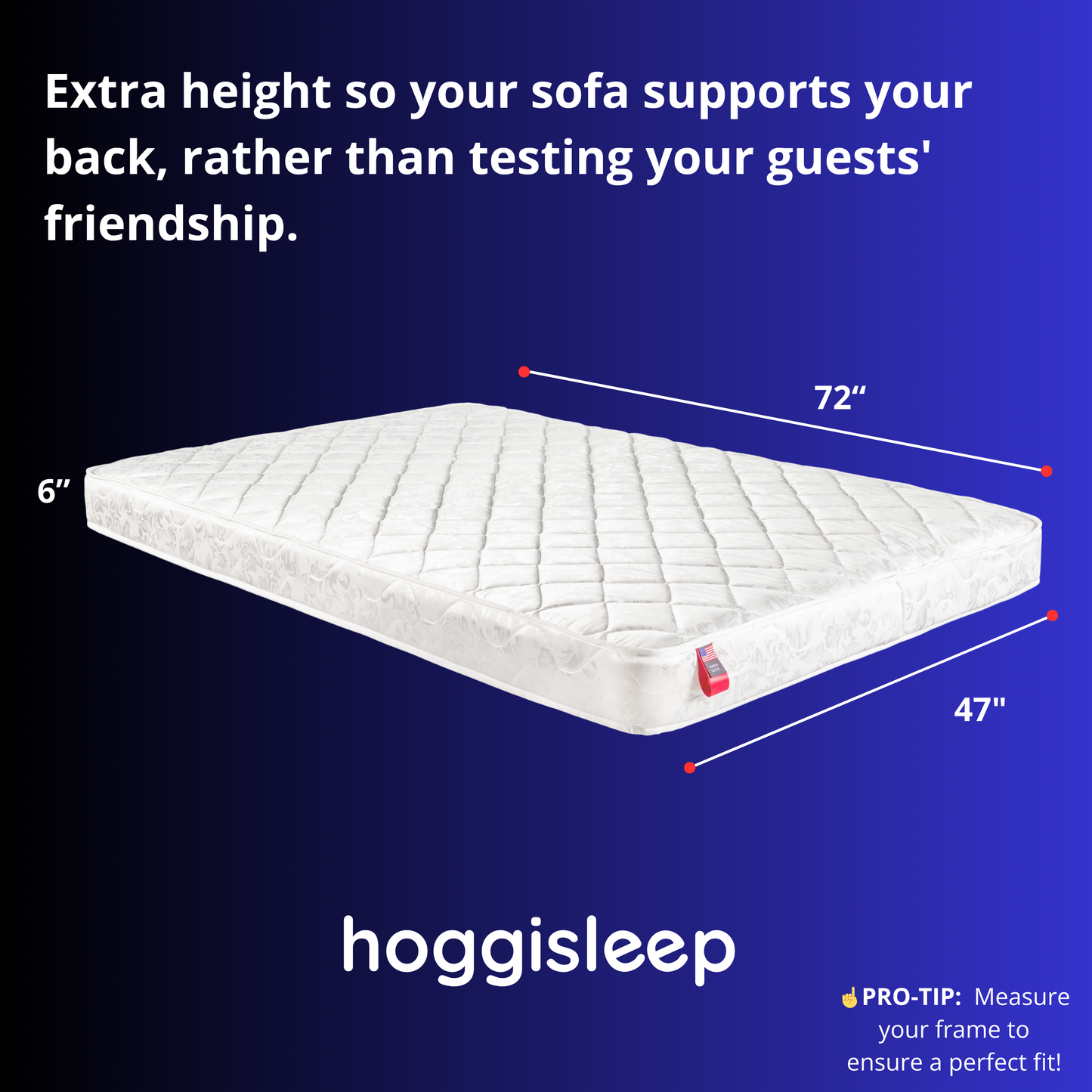 The Magnolia — 6" Innerspring + Premium Hi-Loft Fiber Sleeper Sofa Mattress