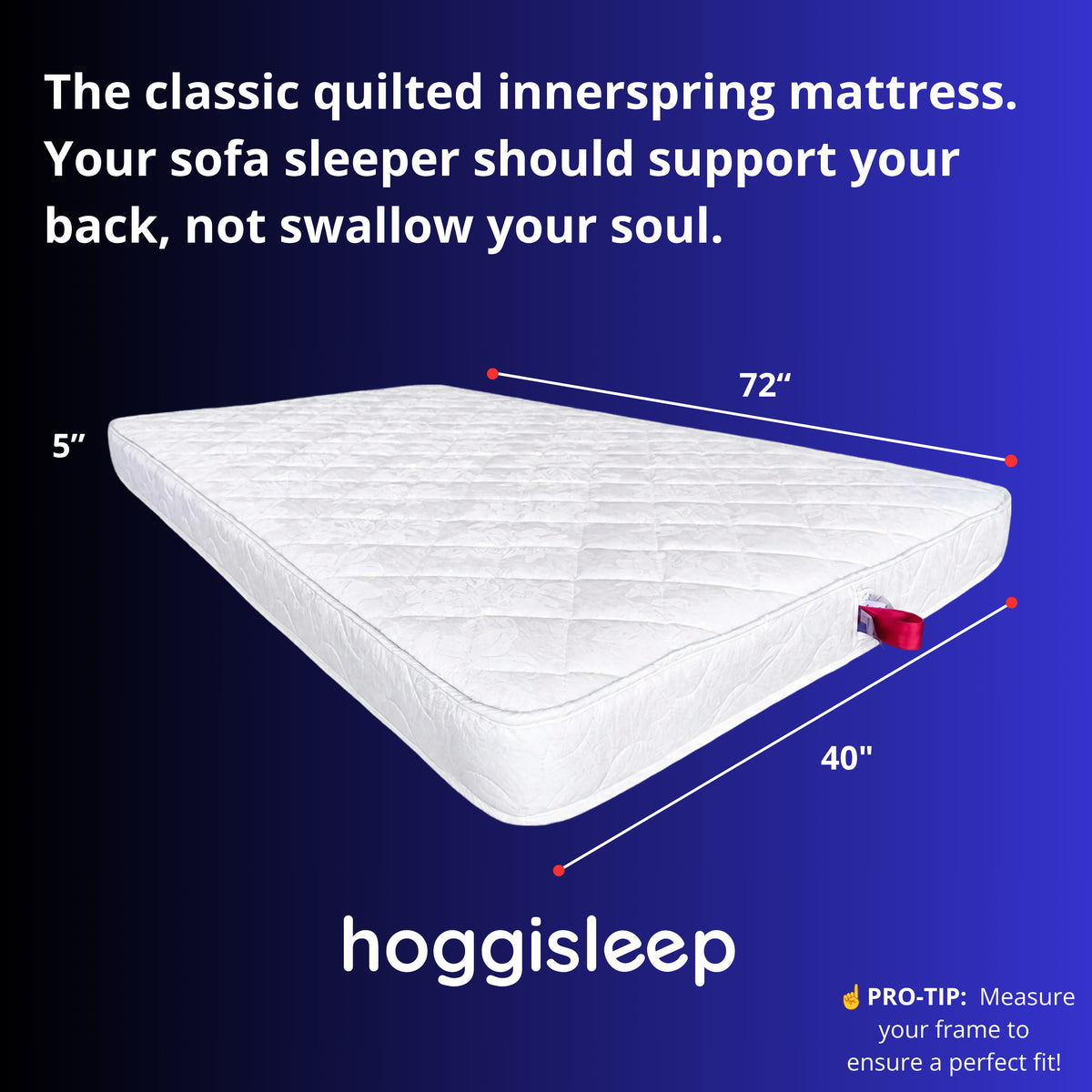 The Vernon — 5" Factory-Forged Innerspring Sleeper Sofa Mattress