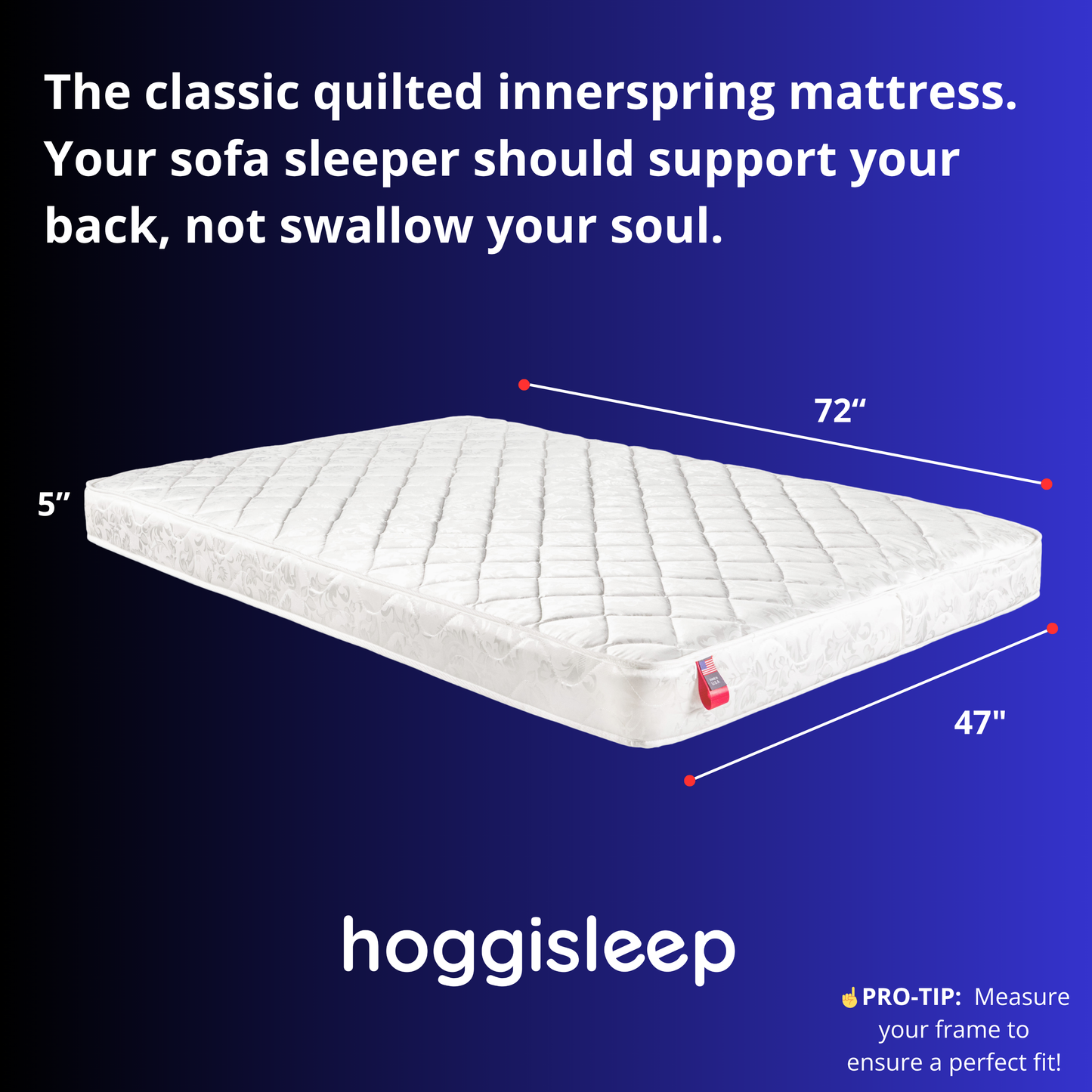 The Vernon — 5" Factory-Forged Innerspring Sleeper Sofa Mattress