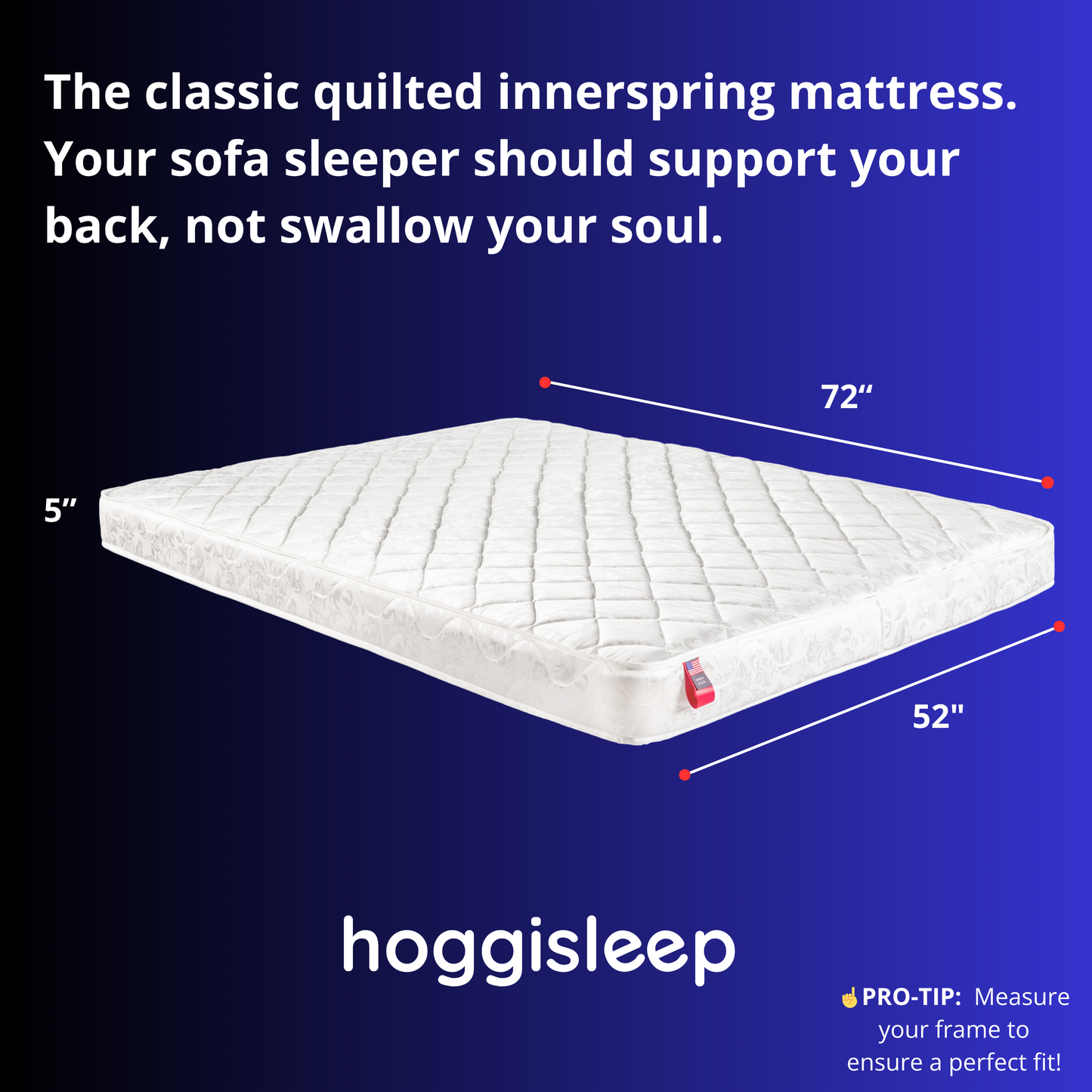 The Vernon — 5" Factory-Forged Innerspring Sleeper Sofa Mattress