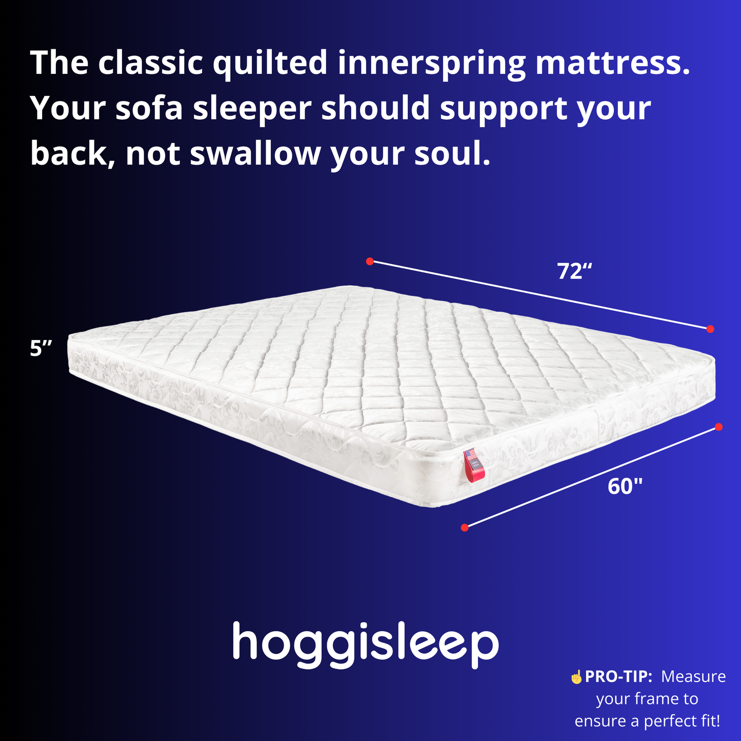 The Vernon — 5" Factory-Forged Innerspring Sleeper Sofa Mattress